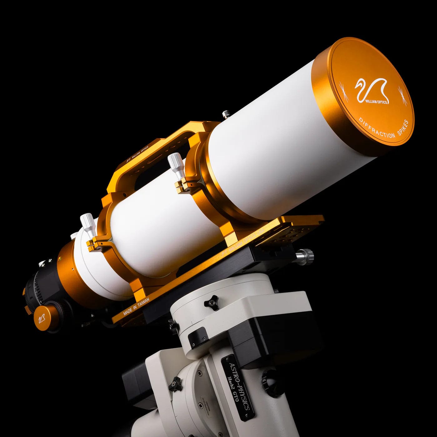 William Optics Telescope Gold with R&P William Optics FLT 132mm f/7 OTA FPL-53 Version IV with 3.5" Feather Touch or R&P Focuser and 3" RotoLock Adapter - A-F132