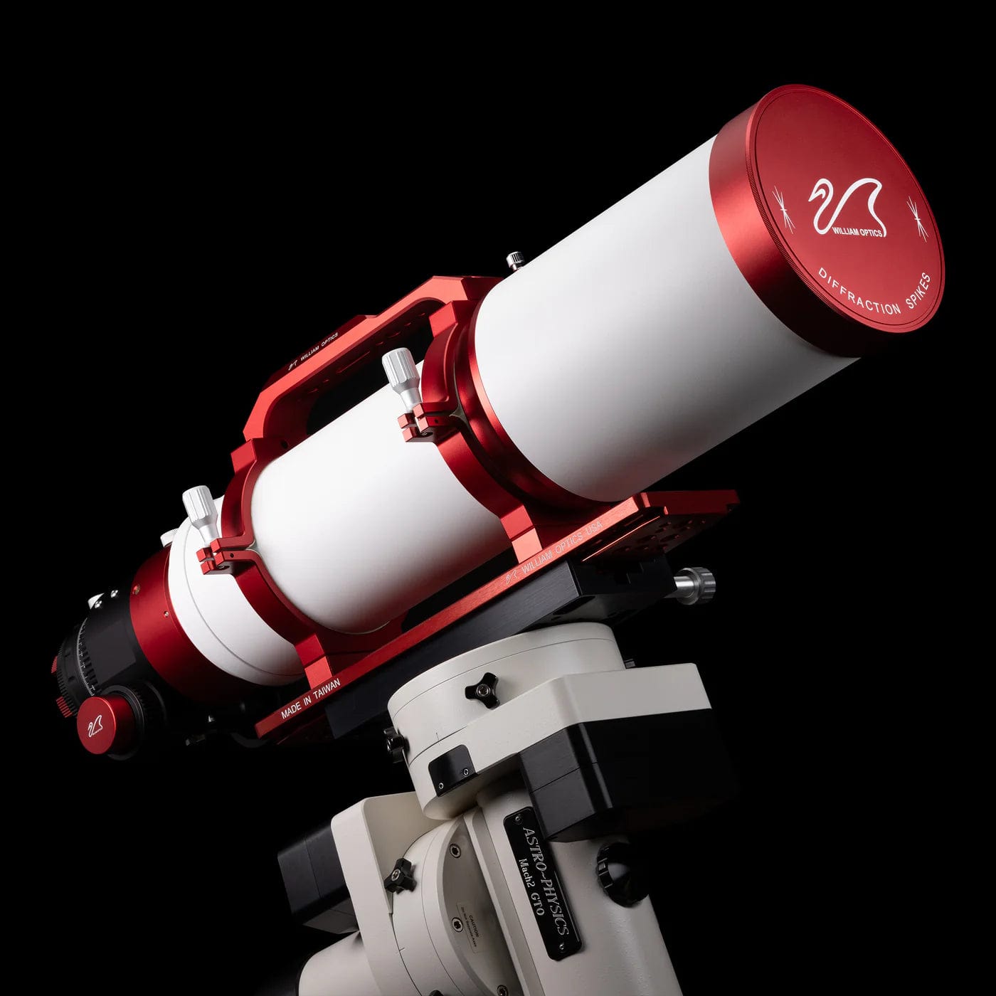 William Optics Telescope Red with R&P William Optics FLT 132mm f/7 OTA FPL-53 Version IV with 3.5" Feather Touch or R&P Focuser and 3" RotoLock Adapter - A-F132