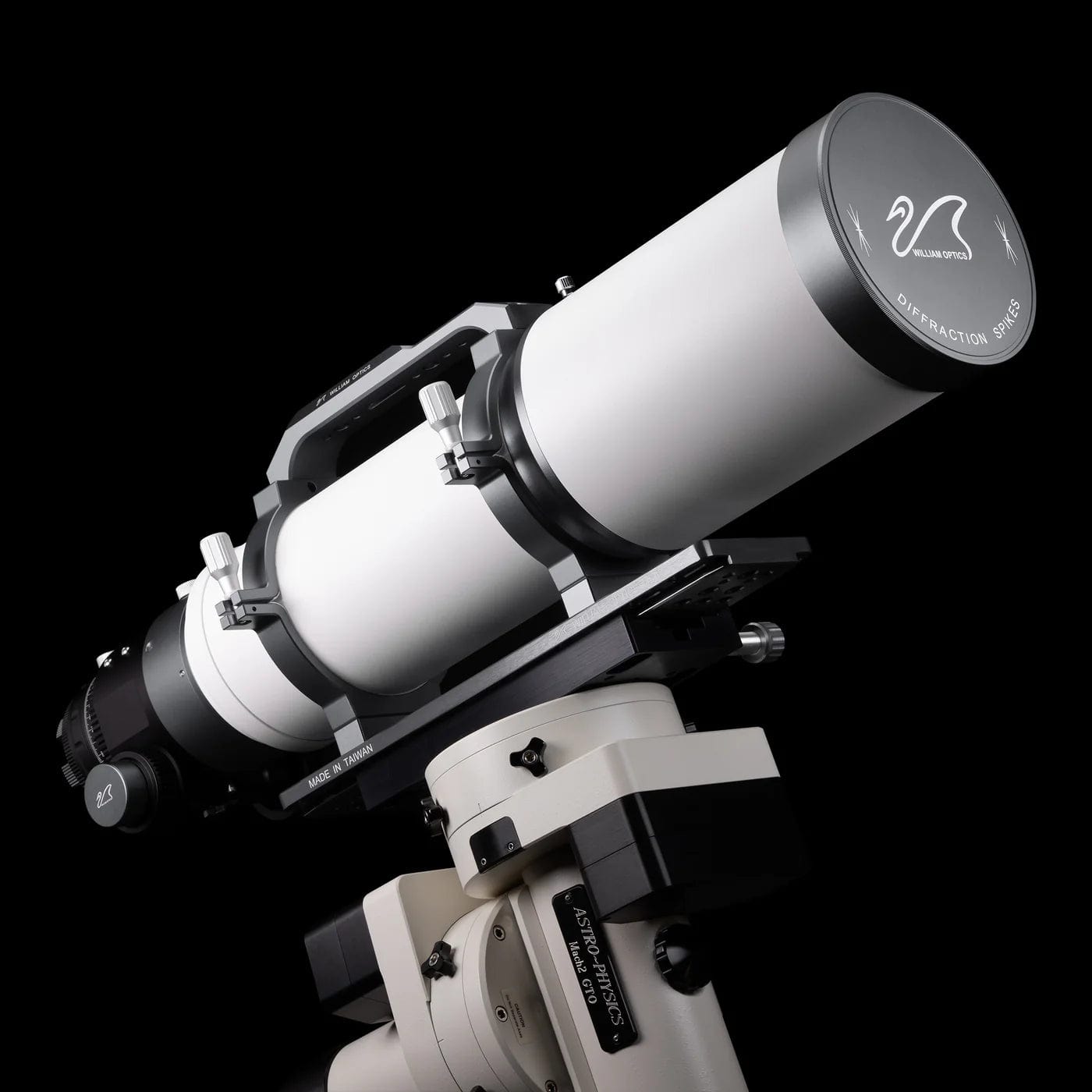 William Optics Telescope Space Gray with R&P William Optics FLT 132mm f/7 OTA FPL-53 Version IV with 3.5" Feather Touch or R&P Focuser and 3" RotoLock Adapter - A-F132