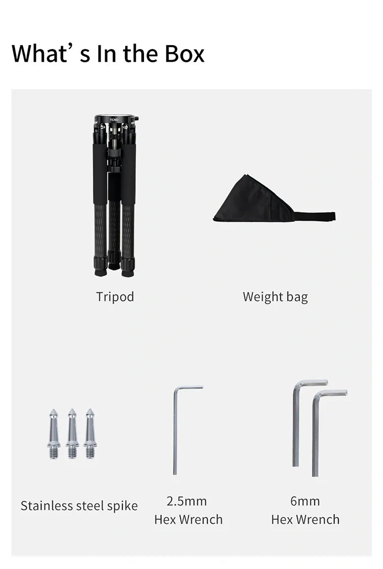 ZWO Mounts & Tripods ZWO TC40 Carbon Fibre Tripod - ZWO-TC40