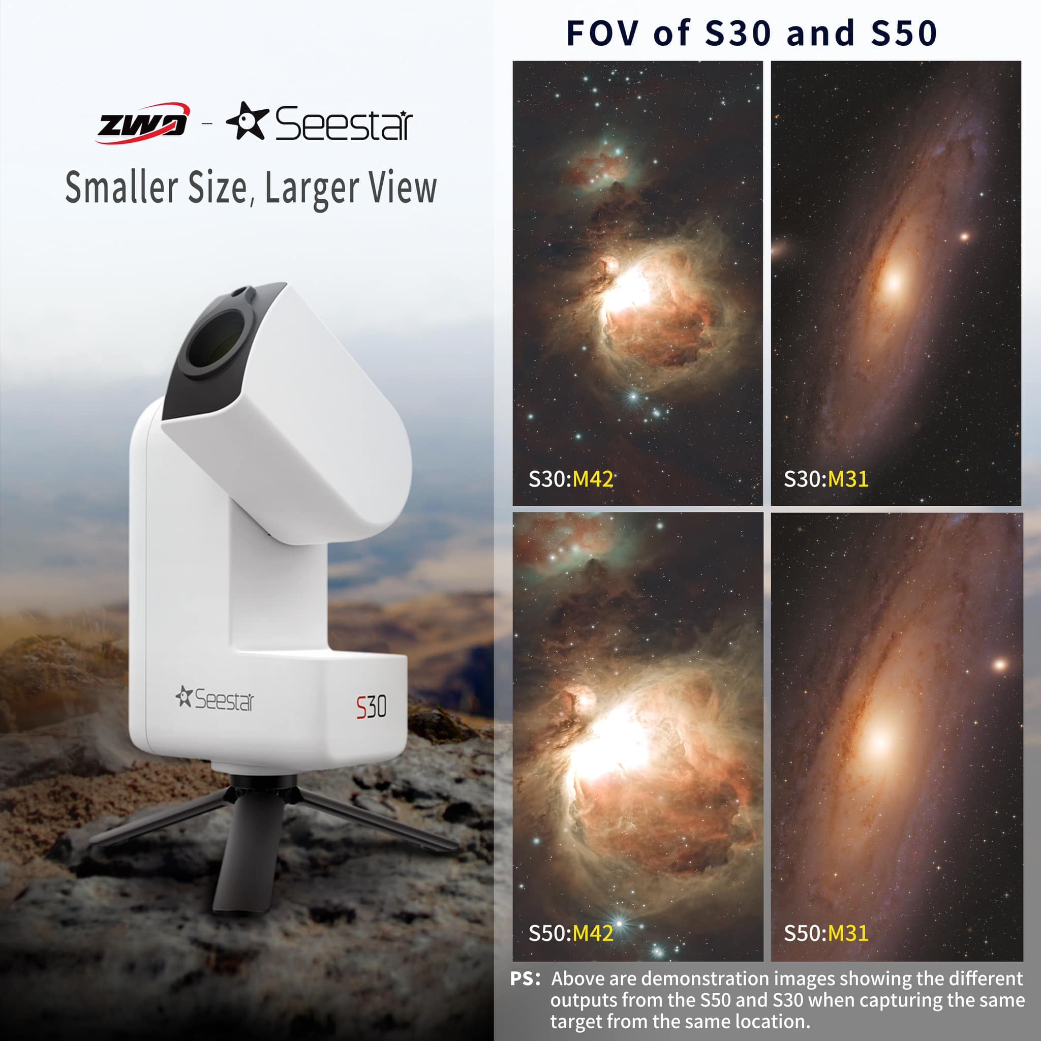 ZWO Smart Telescope SeeStar S30 All-In-One Dual Lens Smart Telescope