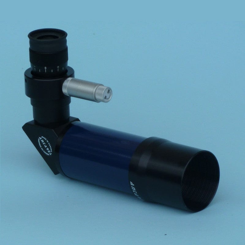 Antares Finder Scope Blue Antares - 7x50mm Finder Scope, Right Angle, Correct Image, 46 Degree Apparent Field, XX-Illuminated Glass Reticle