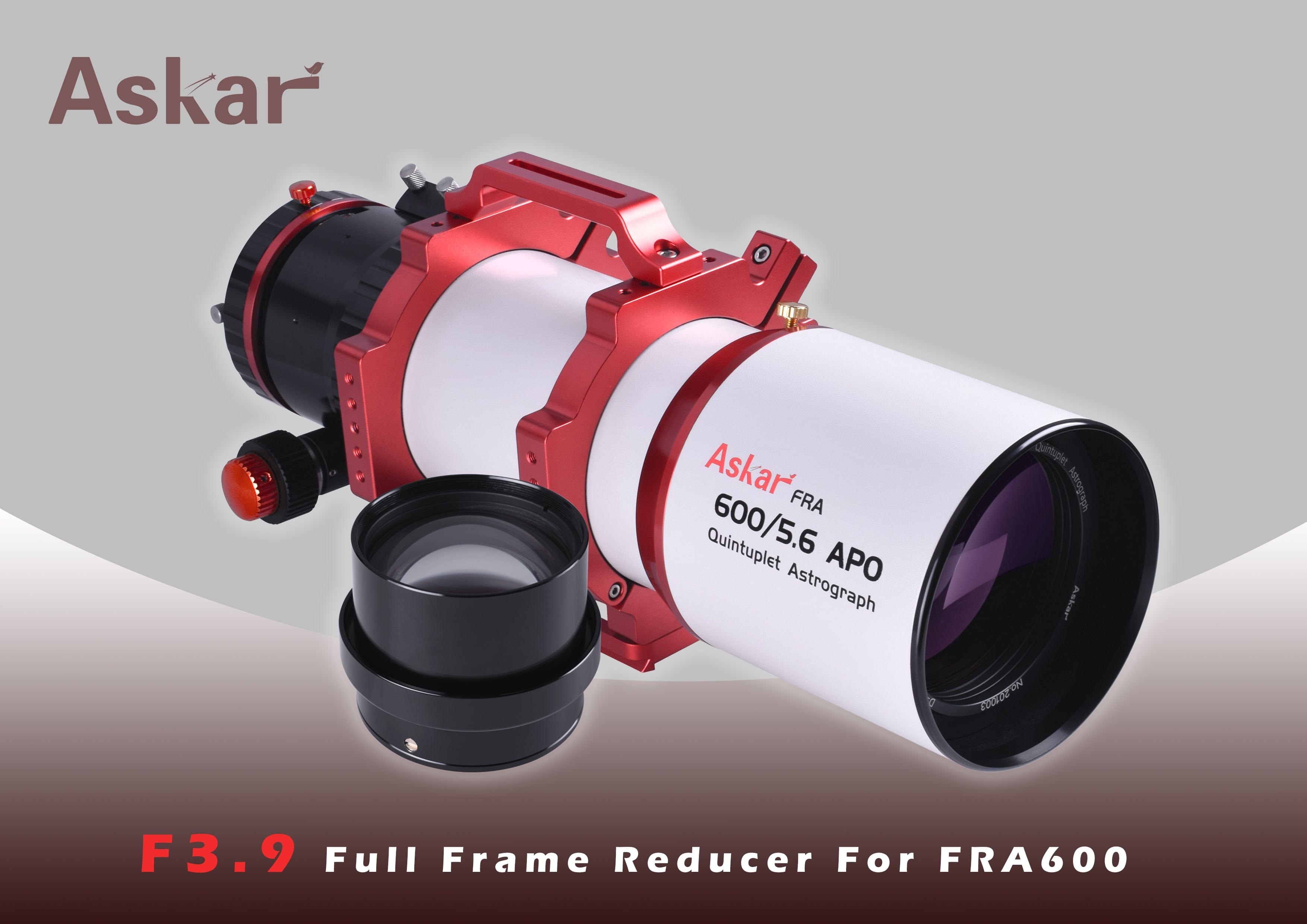 Askar Focal Reducer Askar 0.7x 3" f/3.9 Full Frame 4 Element Reducer for the FRA600 - ASKAR656RD