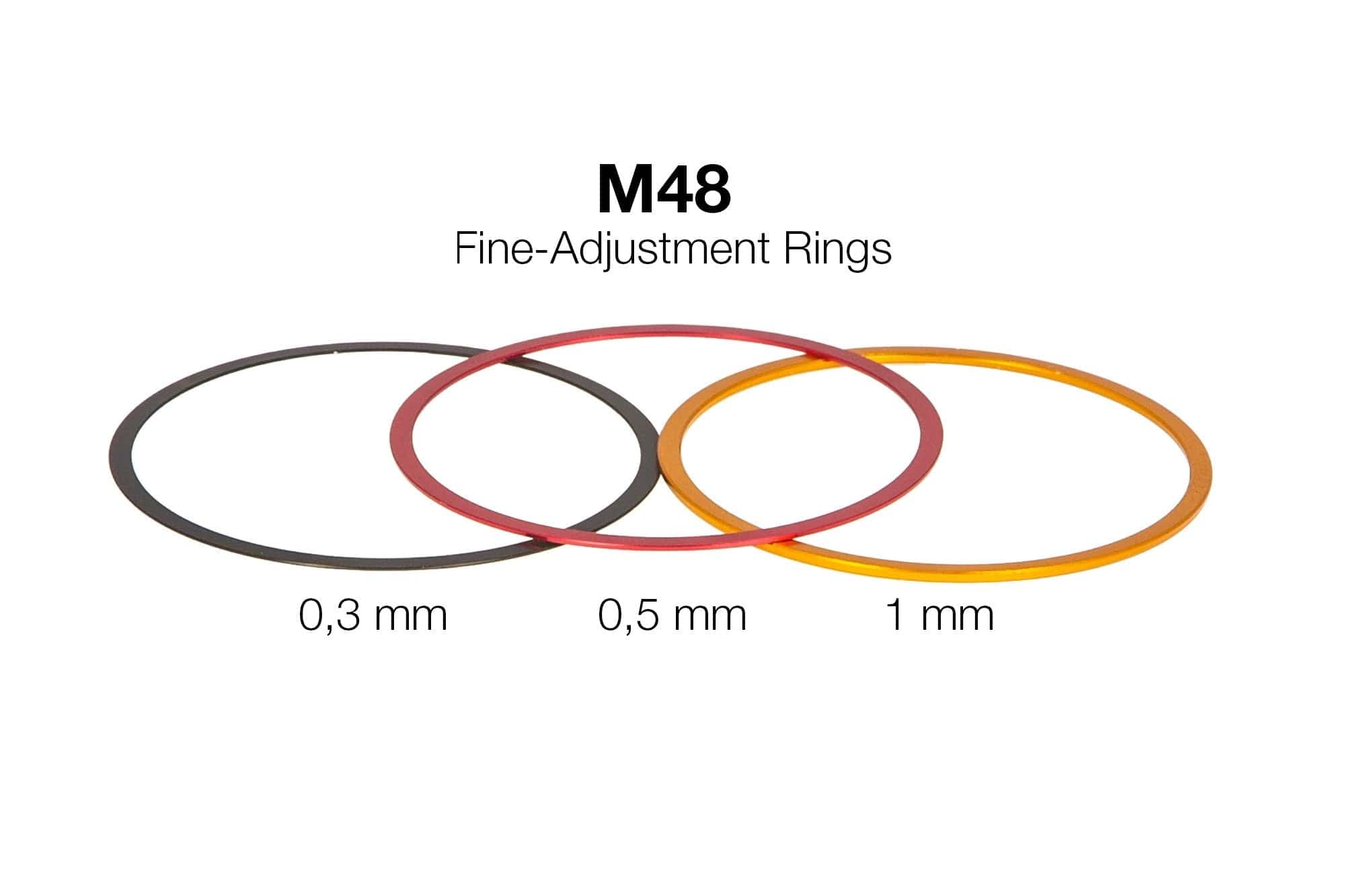 Baader Planetarium Accessory Baader M48 Fine-Adjustment-Ring-Set, consisting of 3 Precision M48 Alu-Adjustment-Rings 0,3/0,5/1mm - 2457915