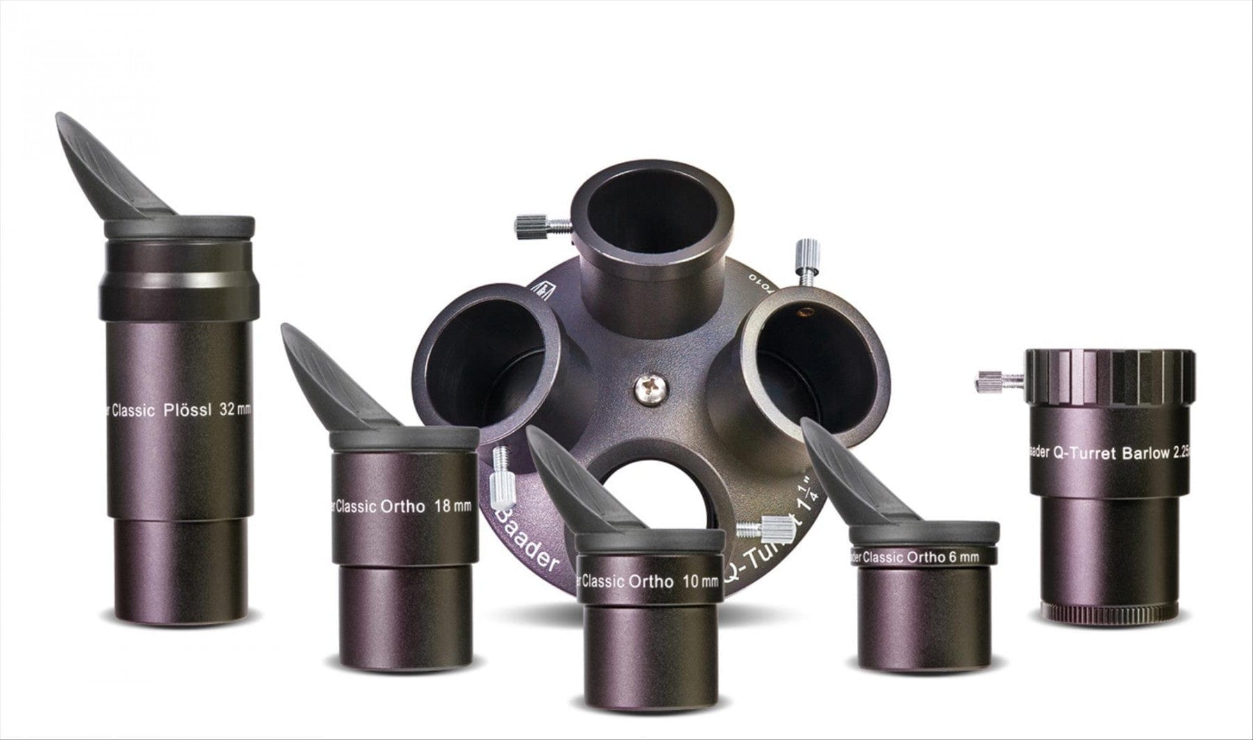 Baader Planetarium Accessory Baader Q-Turret Eyepiece Set (eyepiece revolver, 4x Classic Ortho, 1x Q-Barlow 2.25x) - 2957000