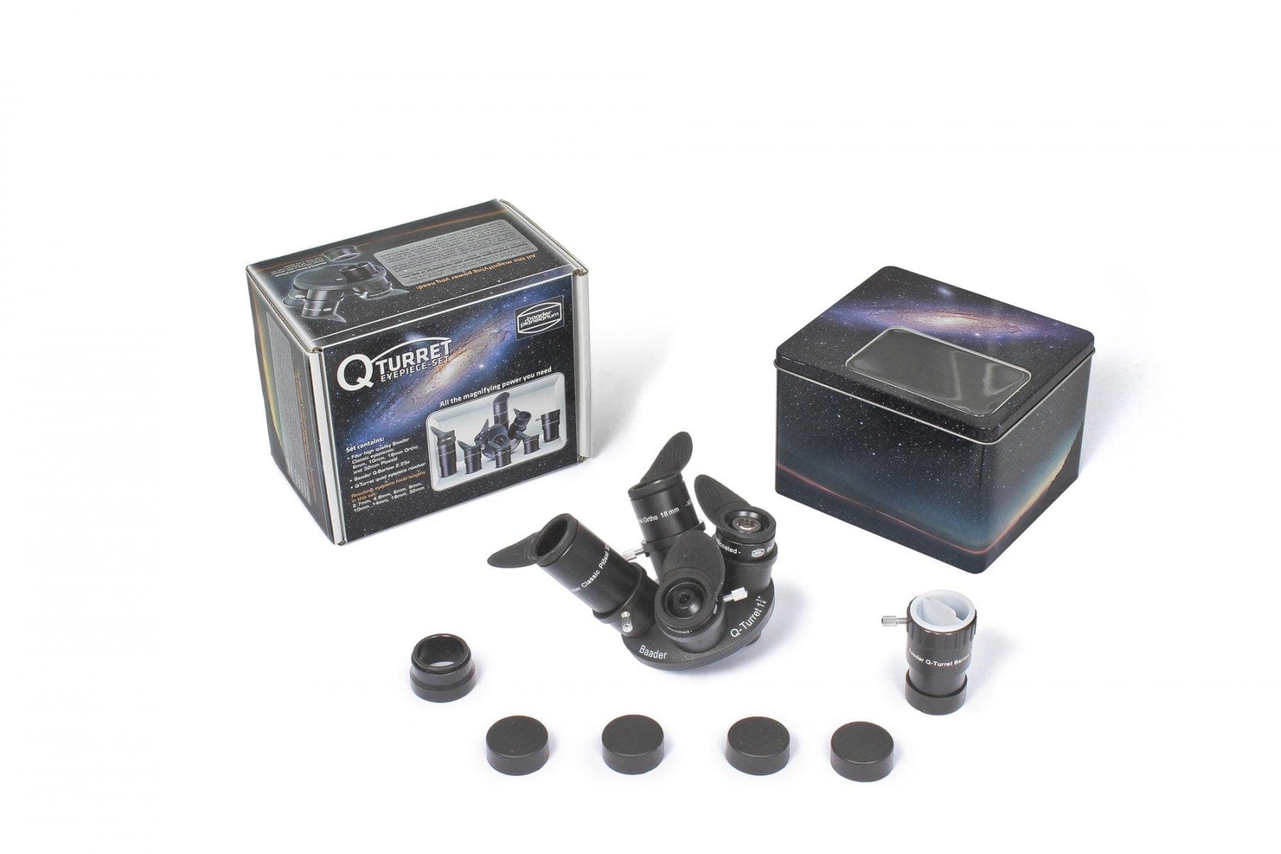 Baader Planetarium Accessory Baader Q-Turret Eyepiece Set (eyepiece revolver, 4x Classic Ortho, 1x Q-Barlow 2.25x) - 2957000