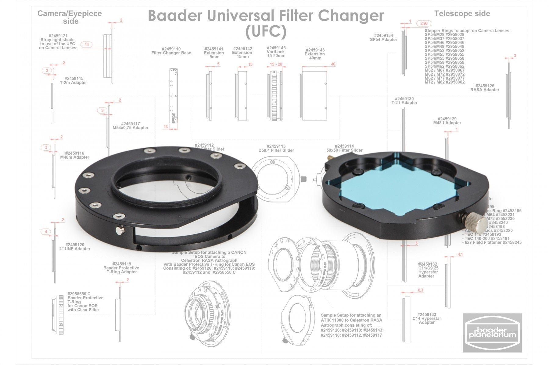 Baader UFC Base (Filter Chamber) Telescope-Sided S70 Dovetail Receptor - 2459110