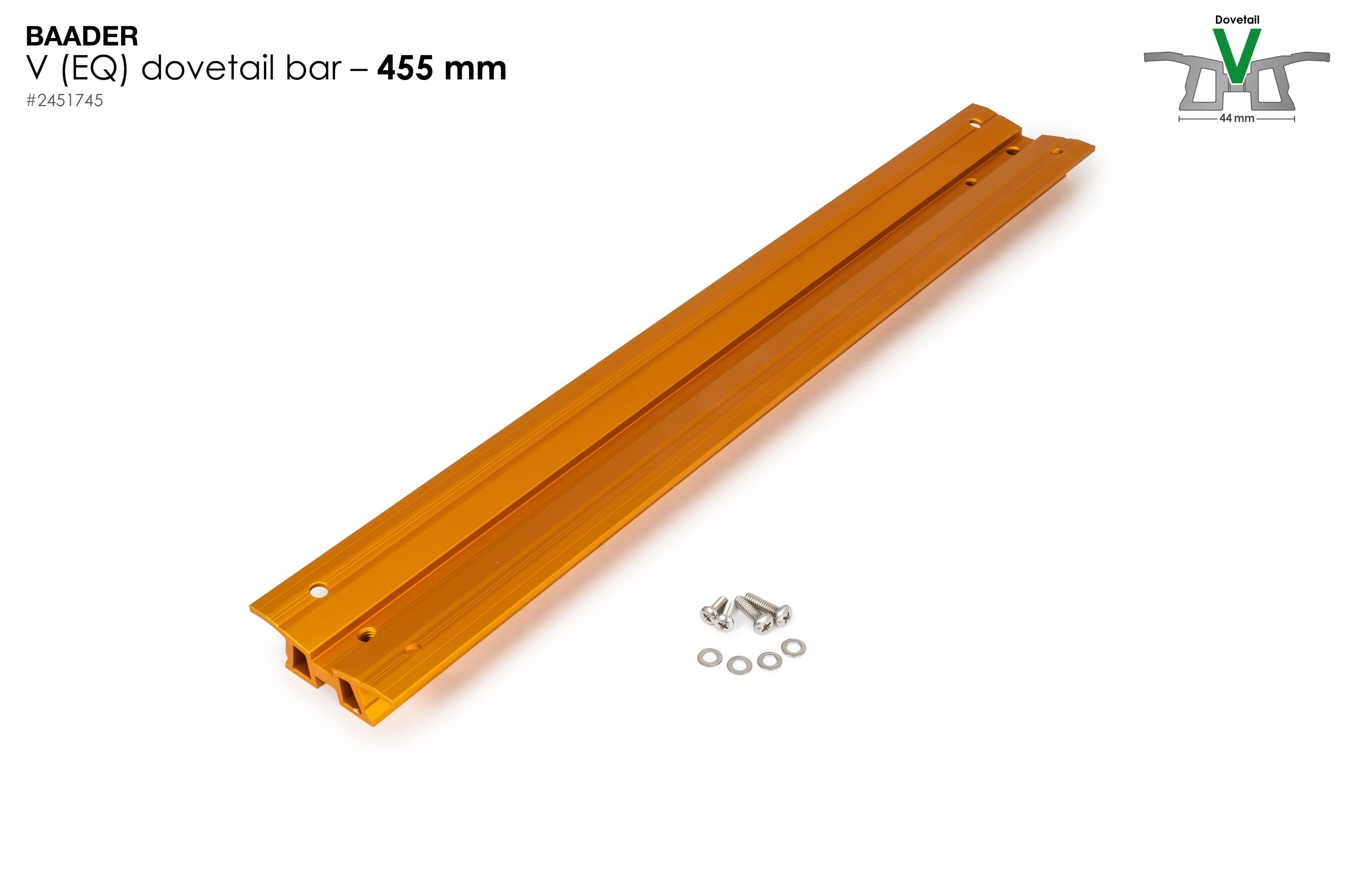 Baader Planetarium Accessory Baader V-Dove Tail orange anodized, 455mm long, drilled for Celestron 9.25" and 11" SC / HD - 2451745