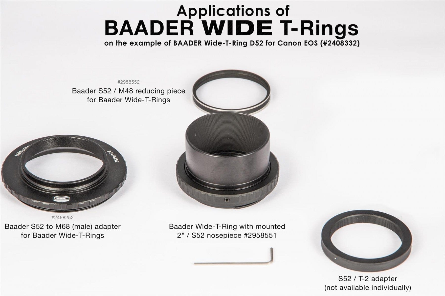 Baader Planetarium Accessory Baader Wide T-Ring Nikon Z (for Z bayonet) with D52i to T-2 and S52 - 2408335