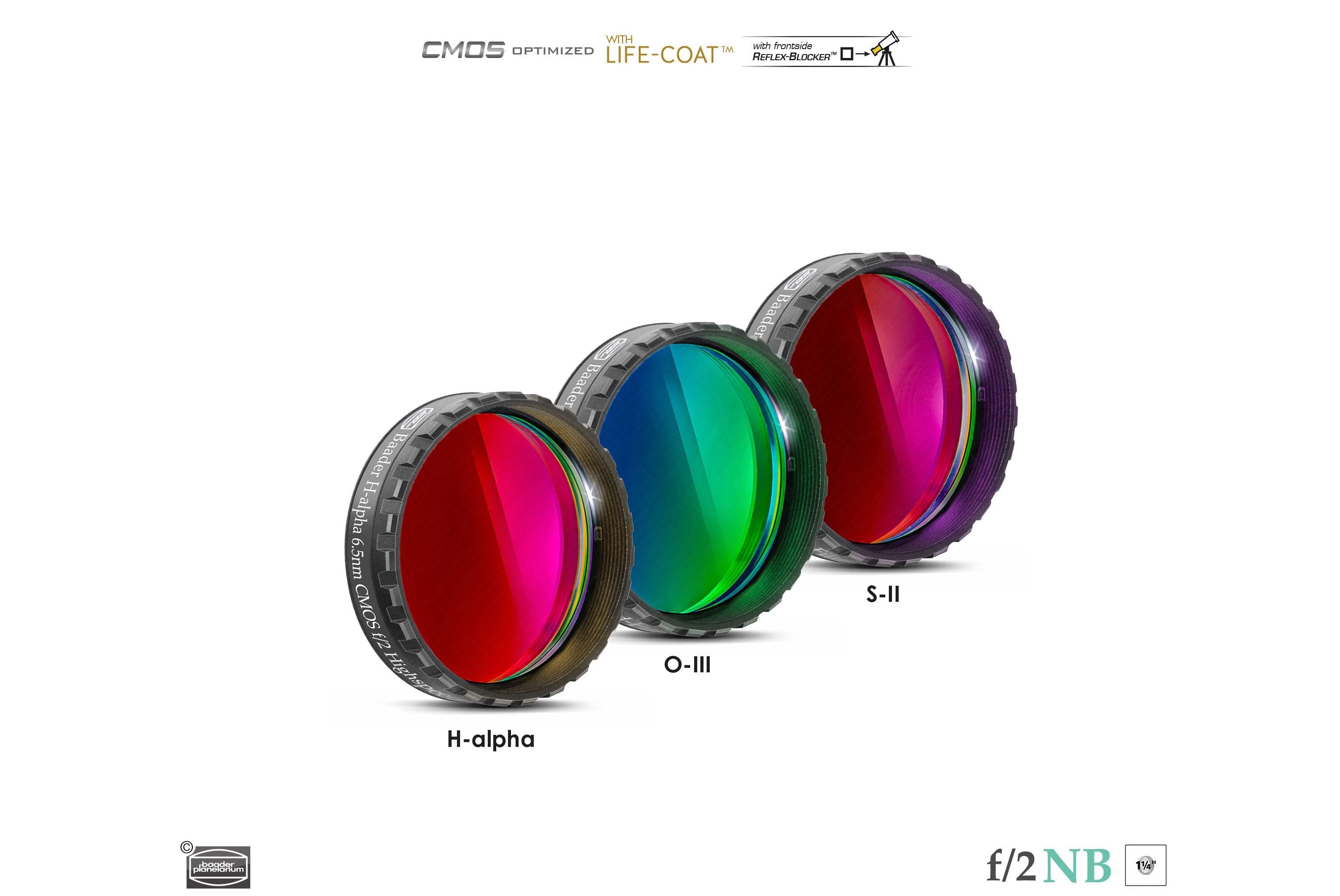 Baader 6.5nm f/2 Highspeed Filter Set – CMOS-Optimized (H-alpha / O-III /  S-II)