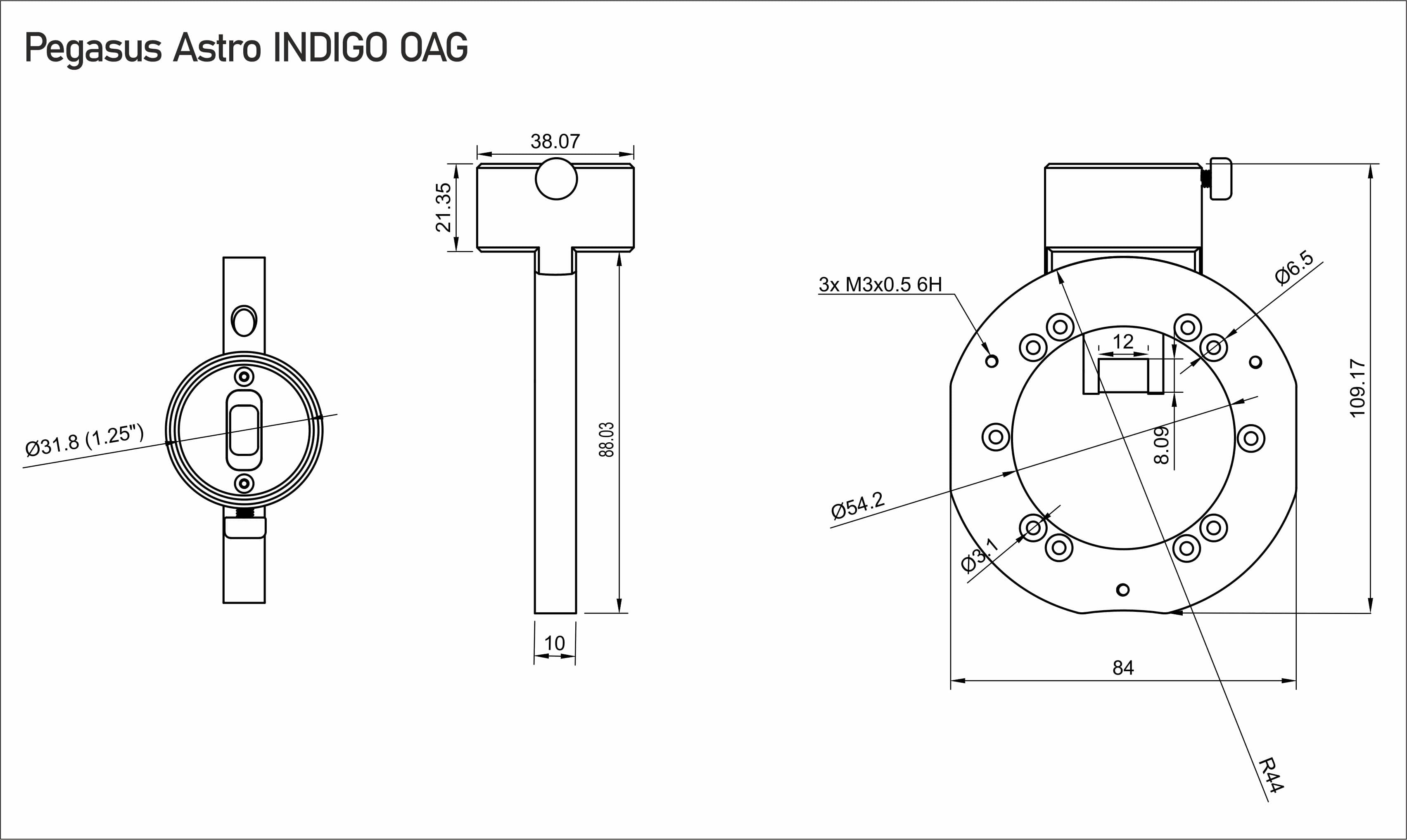 Pegasus Astro Filter Wheel Pegasus Astro Indigo Off Axis Guider - PEG-INDIGOAG